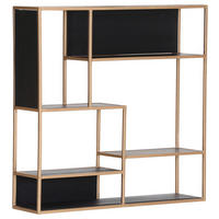 REGAL  100/100/25 cm Schwarz, Goldfarben  - Goldfarben/Schwarz, Design, Holz/Metall (100/100/25cm) - Lomoco