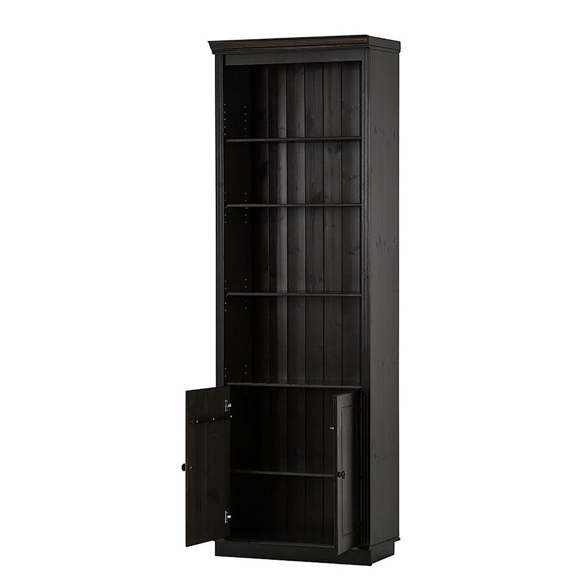 BÜCHERWAND Kiefer massiv Dunkelbraun  - Dunkelbraun, Design, Holz (74/223/37cm) - Livetastic