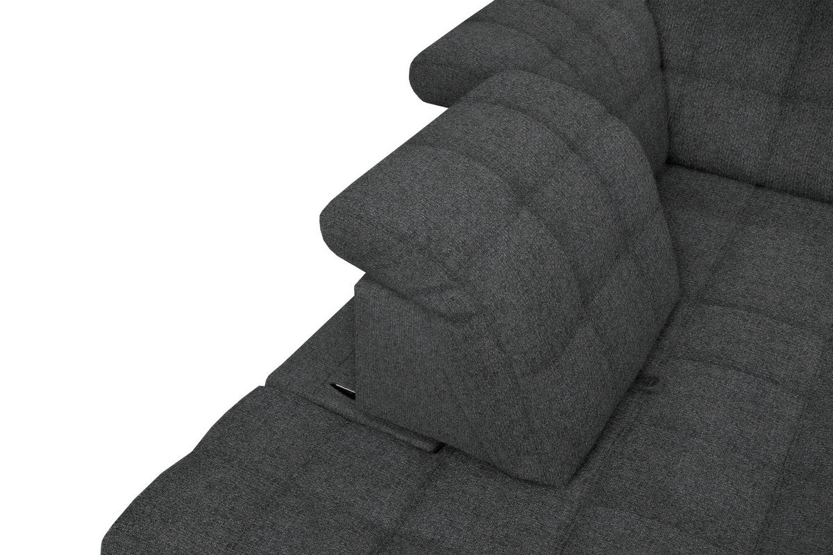 ECKSOFA in Webstoff Dunkelgrau  - Dunkelgrau/Schwarz, Design, Holz/Textil (297/216cm) - Xora
