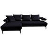 ECKSOFA in Mikrofaser Schwarz  224/305 cm  - Schwarz, Design, Textil/Metall (224/305cm) - Dieter Knoll