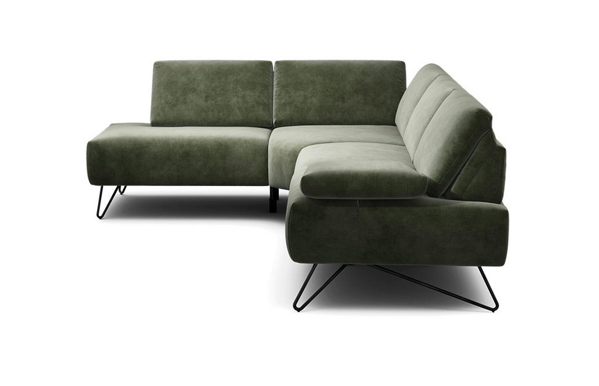 Freisteller von SENSOO ECKSOFA Cosy Waldgrün Samt.