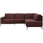 ECKSOFA in Flachgewebe Weinrot  260/210 cm  - Weinrot/Schwarz, Design, Textil/Metall (260/210cm) - Johann Jakob