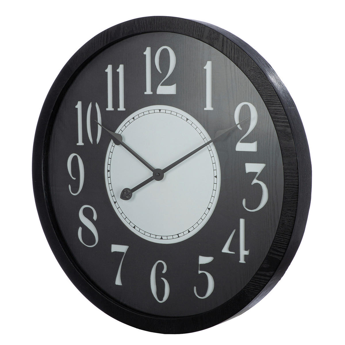 WANDUHR CHICAGO Schwarz, Weiß  - Schwarz/Weiß, Basics, Holzwerkstoff/Metall (60/5cm)