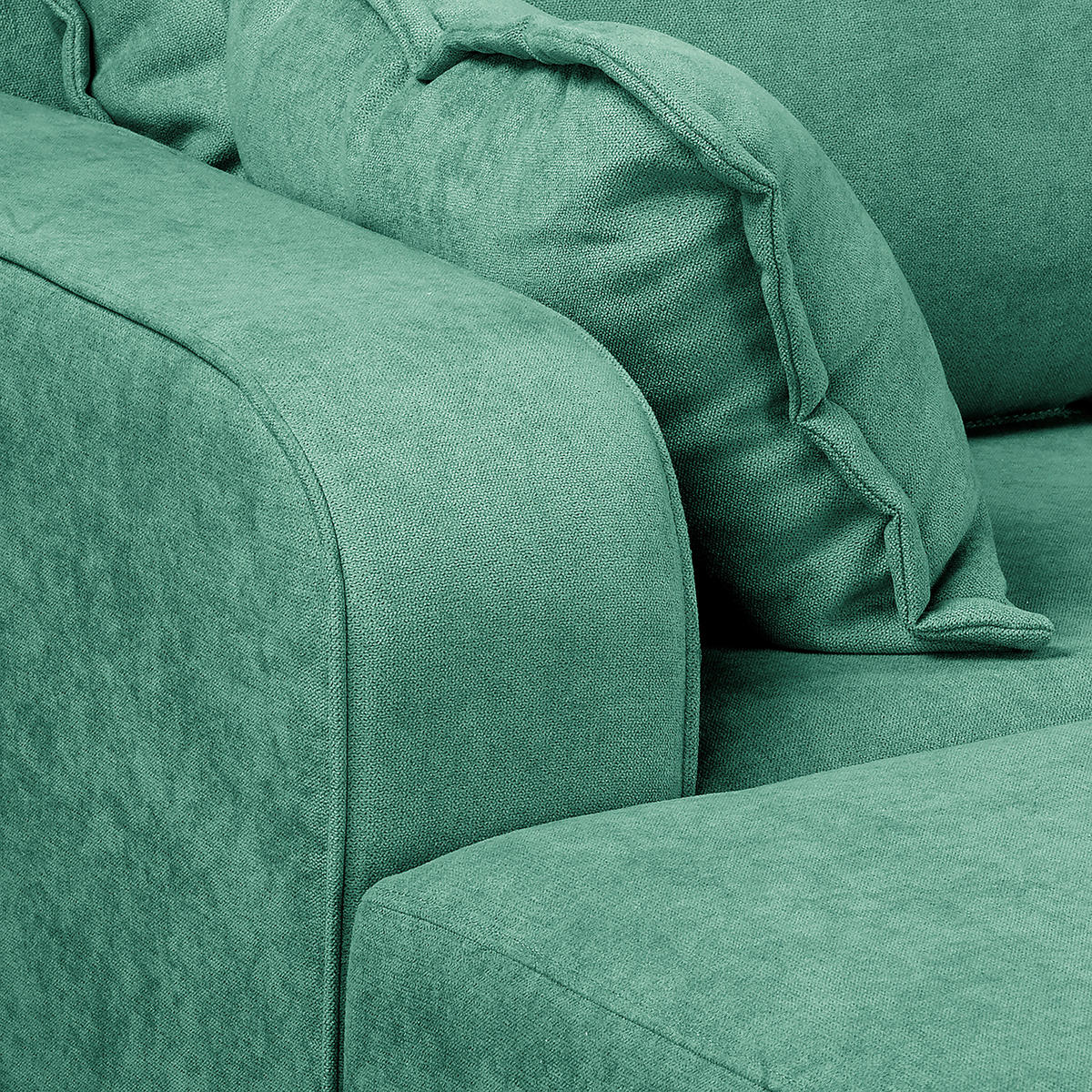 ECKSOFA Beata Mintgrün Mikrofaser  - Wengefarben/Mintgrün, Design, Holz/Textil (150/230cm) - Livetastic