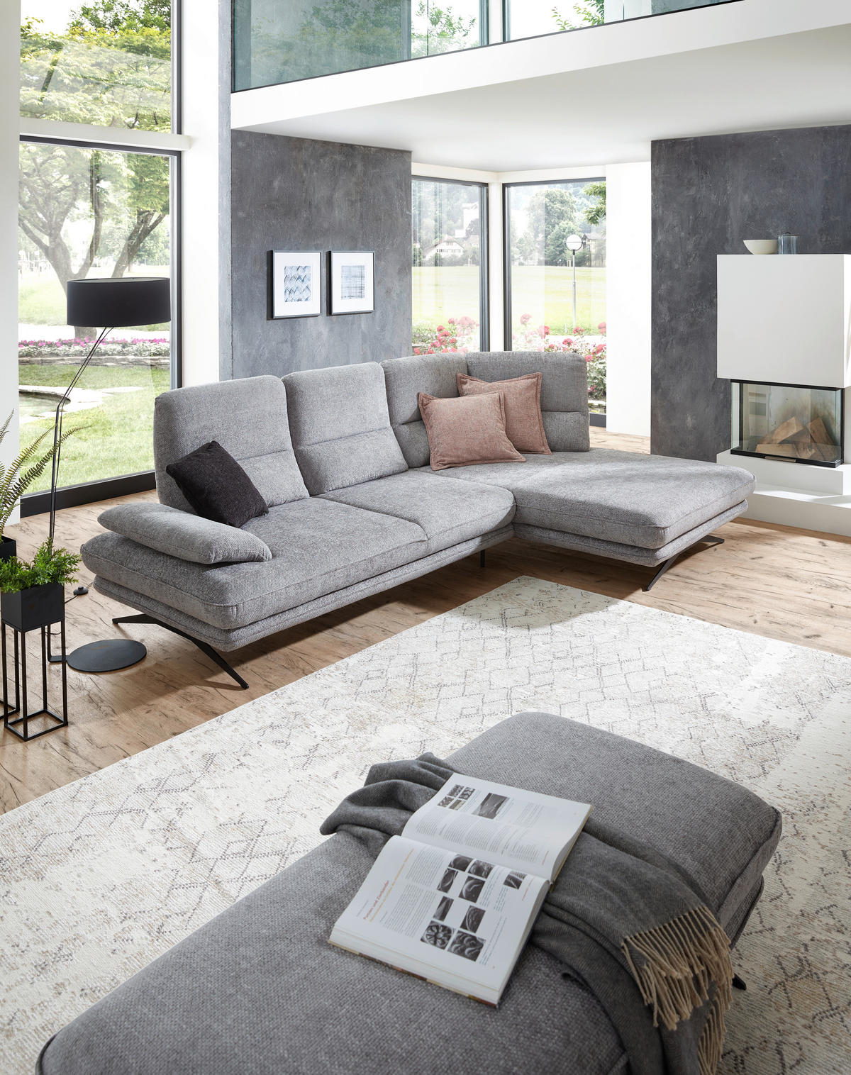 COLȚAR, textil, gri, 309/182 cm - negru/gri, Design, metal/textil (309/182cm) - Stylife