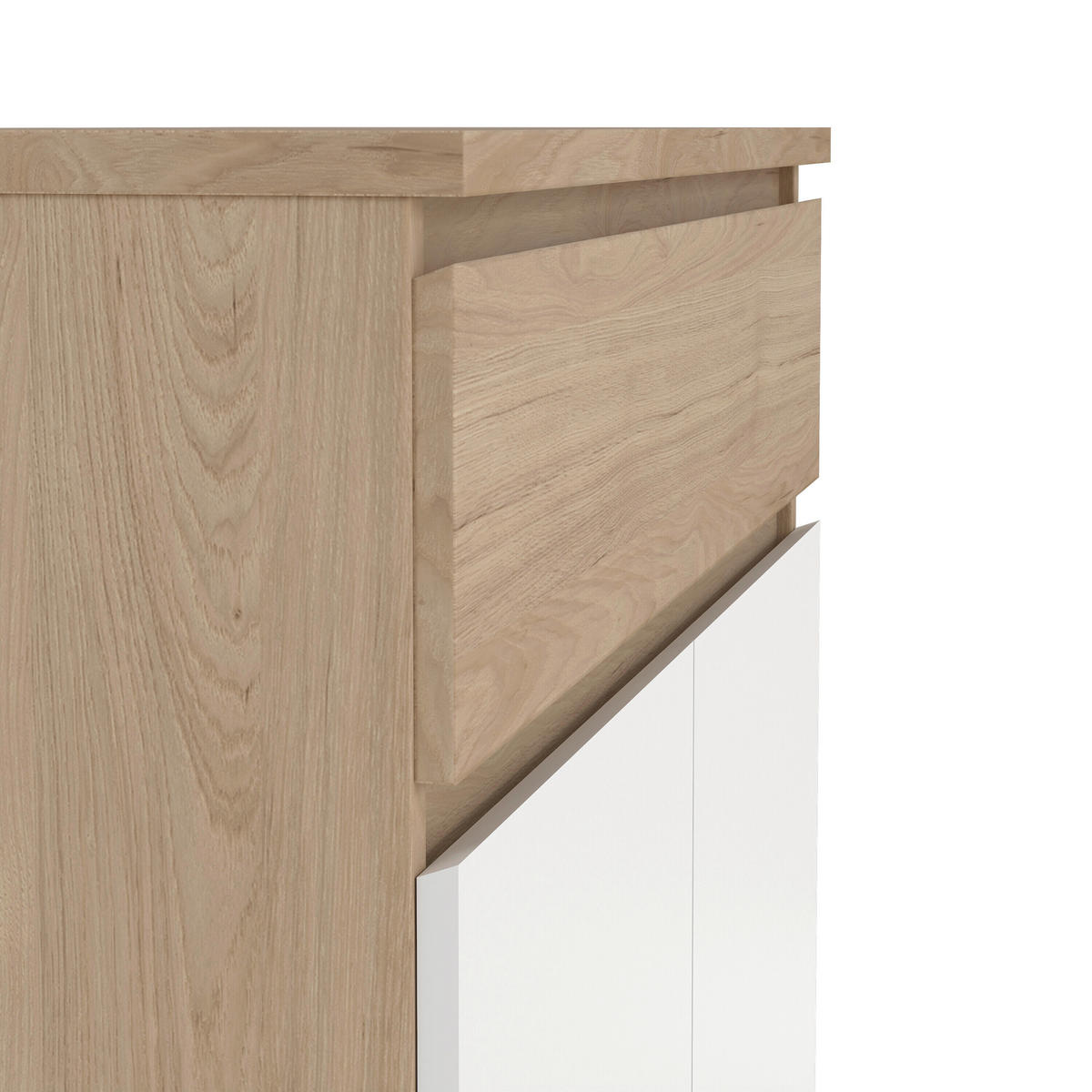 SCHUHSCHRANK Weiß, Eichefarben  - Eichefarben/Weiß, Design, Holzwerkstoff (80,4/111,3/40cm) - Livetastic