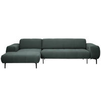 ECKSOFA in Chenille Waldgrün  - Waldgrün/Schwarz, Design, Textil/Metall (167/311cm) - Xora