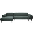 ECKSOFA in Chenille Waldgrün  167/311 cm  - Waldgrün/Schwarz, Design, Textil/Metall (167/311cm) - Xora