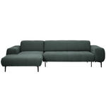 ECKSOFA in Chenille Waldgrün  167/311 cm  - Waldgrün/Schwarz, Design, Textil/Metall (167/311cm) - Xora