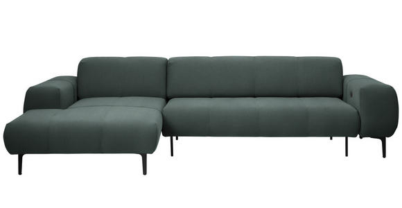 ECKSOFA in Chenille Waldgrün  167/311 cm  - Waldgrün/Schwarz, Design, Textil/Metall (167/311cm) - Xora