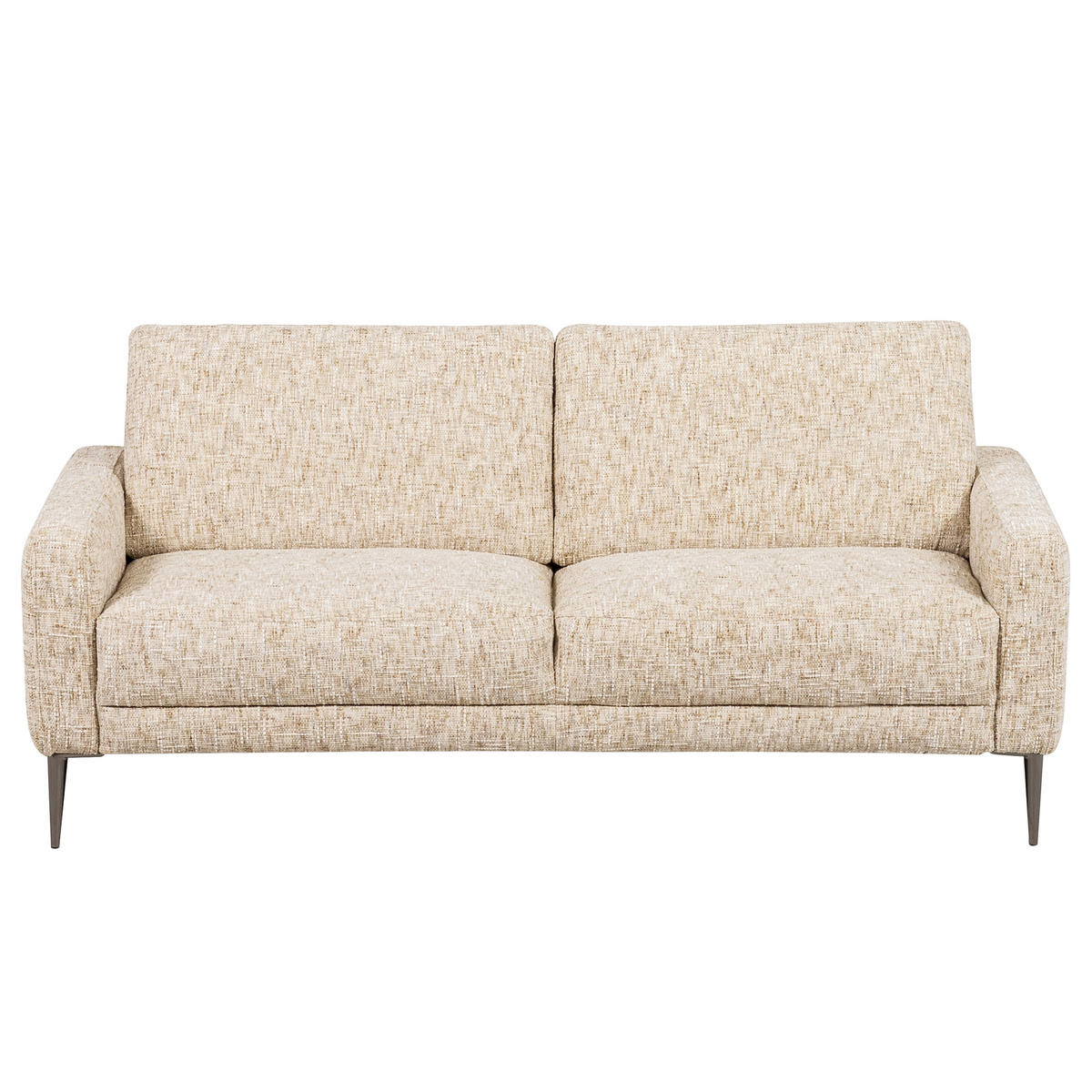 3-SITZER-SOFA Webstoff Beige  - Beige/Schwarzchrom, Design, Textil/Metall (187/85/92cm) - Livetastic