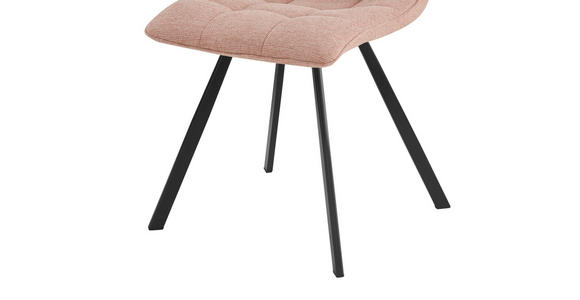 STUHL  Stoffauswahl Leinenoptik  - Schwarz/Rosa, Design, Textil/Metall (47/86/61cm) - Xora