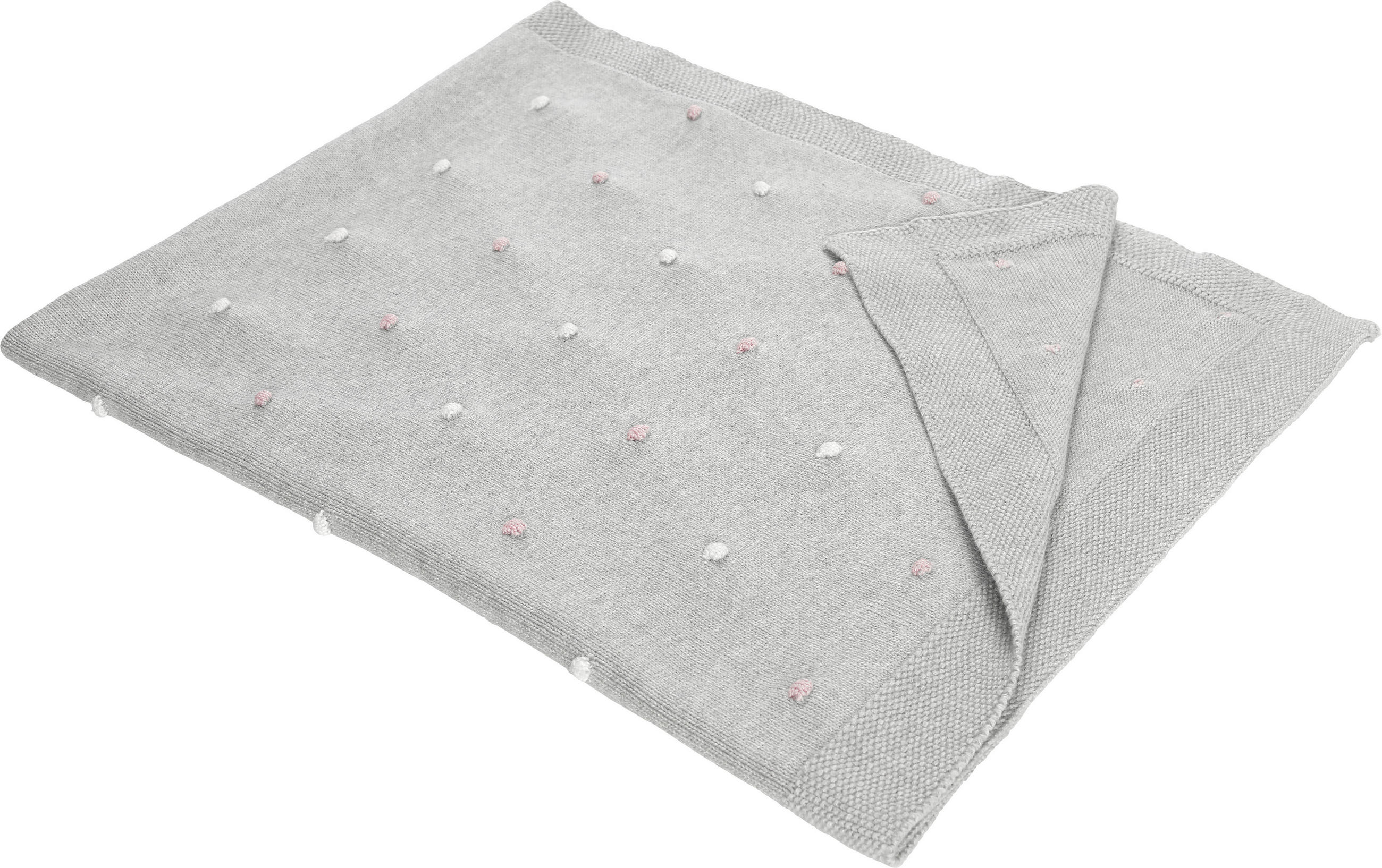 HEBKÁ DEKA, 80/100 cm - šedá/růžová, Basics, textil (80/100cm) - Patinio
