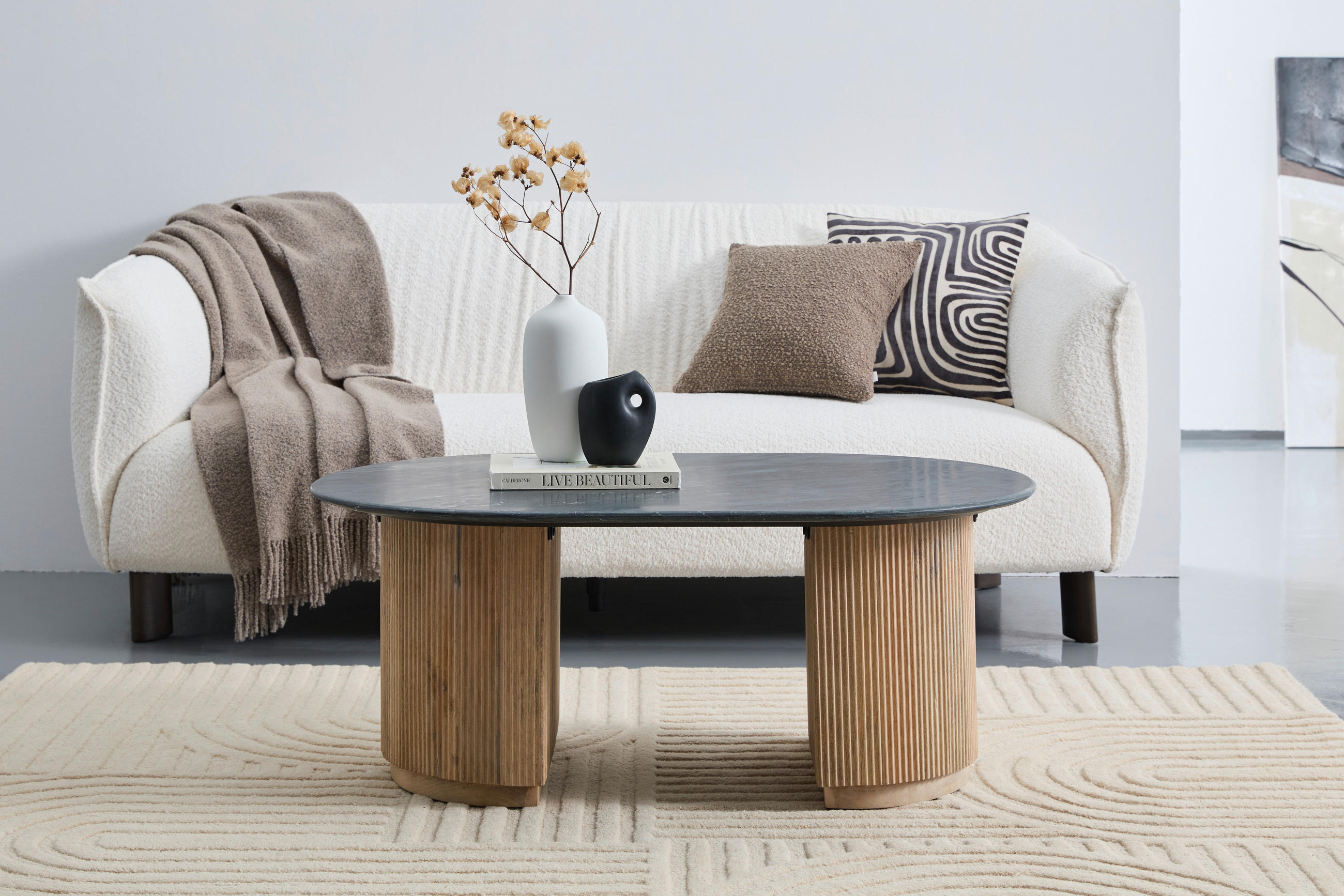 COUCHTISCH Mangoholz vollmassiv 110/70/45 cm rechteckig Naturfarben, Schwarz  - Schwarz/Naturfarben, Design, Holz/Stein (110/70/45cm) - Livetastic
