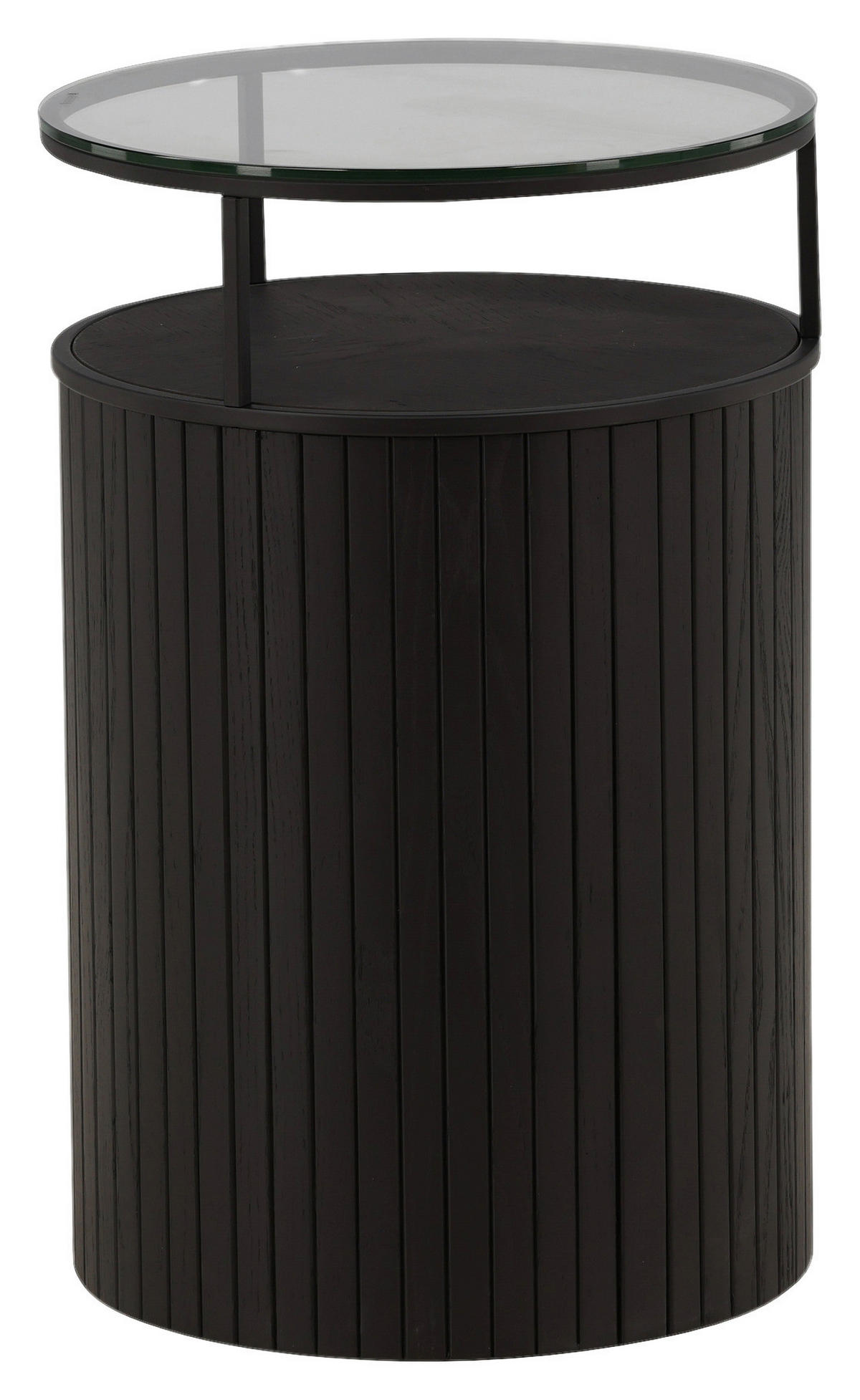BEISTELLTISCH 37/37/58 cm Esche Schwarz rund  - Schwarz, Design, Glas/Holz (37/37/58cm) - Livetastic