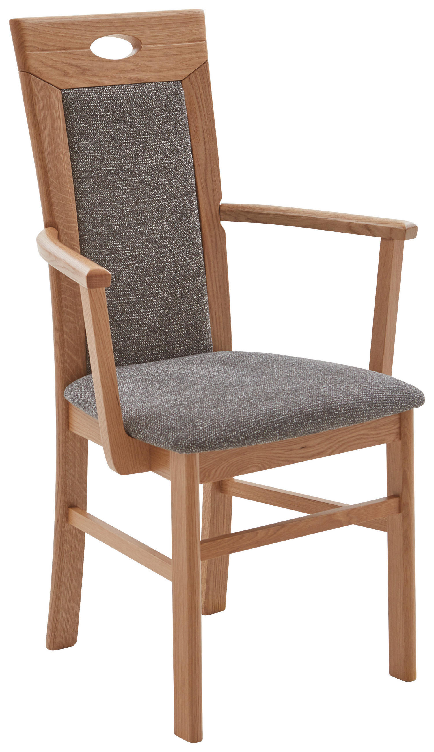 ARMLEHNSTUHL  in Webstoff  - Eichefarben/Grau, KONVENTIONELL, Holz/Textil (61/101/62cm) - Valdera