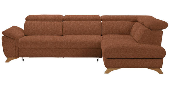 ECKSOFA in Bouclé Cognac 287/212 cm - Eichefarben/Cognac, MODERN, Holz/Textil (287/212cm) - Valnatura