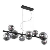 LED-HÄNGELEUCHTE 86/36/120 cm    - Schwarz, Design, Glas/Metall (86/36/120cm) - Globo