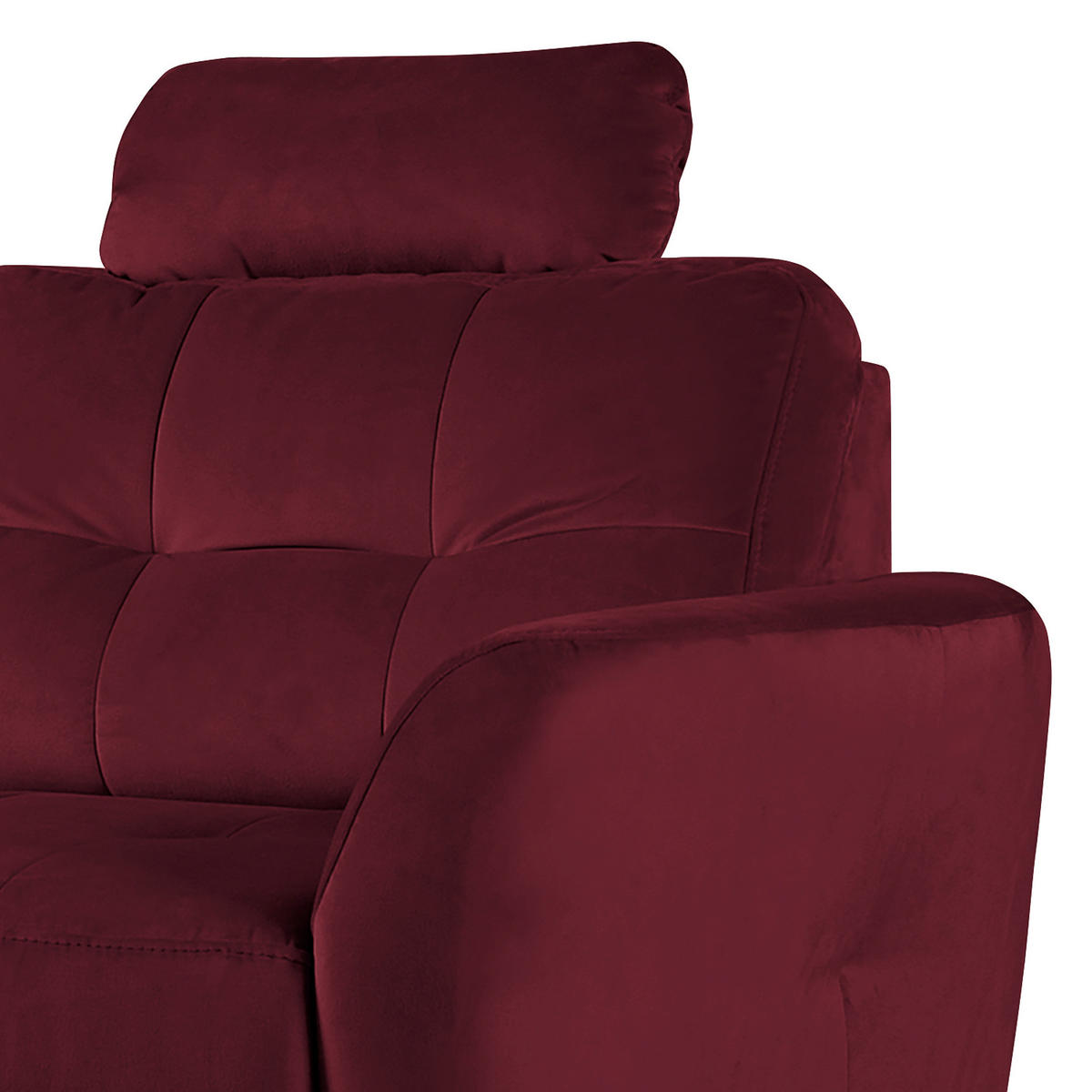 ECKSOFA Rot Samt  - Buchefarben/Rot, Design, Holz/Textil (168/238cm) - Livetastic