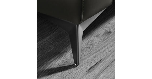 3-SITZER-SOFA  in Echtleder Anthrazit   - Anthrazit/Schwarz, Design, Leder/Metall (207/107/98cm) - Belluti