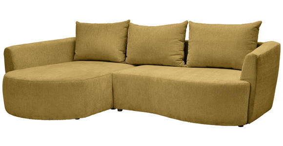 ECKSOFA Senfgelb Chenille  - Senfgelb/Schwarz, MODERN, Kunststoff/Textil (179/287cm) - Carryhome