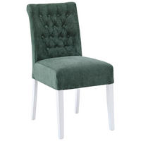 STUHL Chenille Grün Buche massiv  - Weiß/Grün, KONVENTIONELL, Holz/Textil (46,5/91/65cm) - Cantus