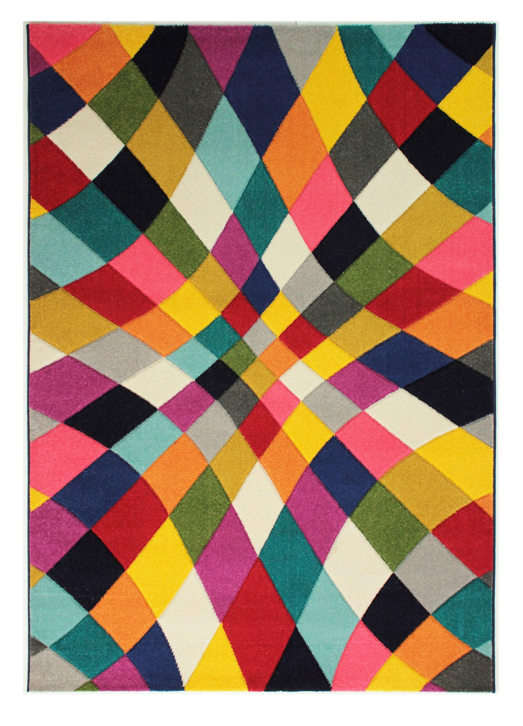 Teppich gewebt rechteckig 170x120 cm Multicolor