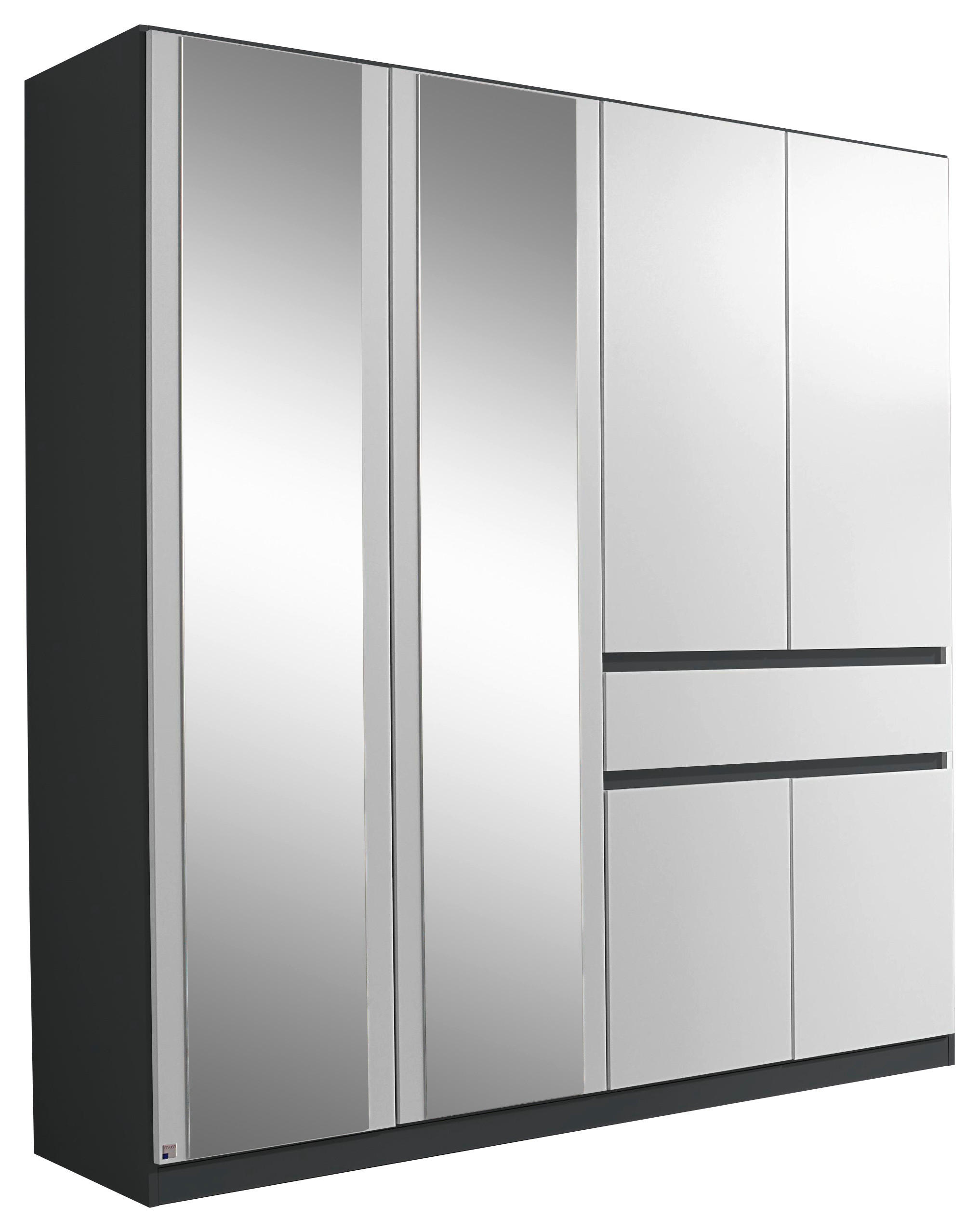 KLEIDERSCHRANK in Weiss, Grau  - Weiss/Grau, Design, Glas/Holzwerkstoff (181/197/54cm) - Rauch Möbel