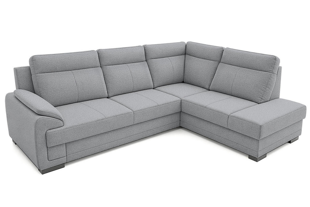 ECKSOFA ALTONA Dunkelgrau Flachgewebe Bettkasten, Schlaffunktion, Stauraum  - Dunkelgrau/Schwarz, Basics, Holz/Kunststoff (272/207cm) - MID.YOU