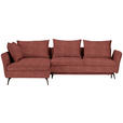ECKSOFA  in Webstoff Rostfarben  182/280 cm  - Rostfarben/Schwarz, Design, Textil/Metall (182/280cm) - Carryhome