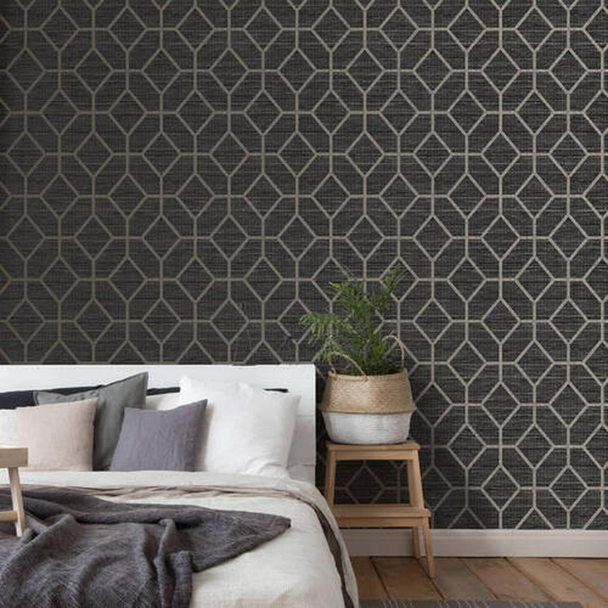 VLIESTAPETE - Dunkelgrau/Braun, Basics, Papier/Kunststoff (52/1000cm)