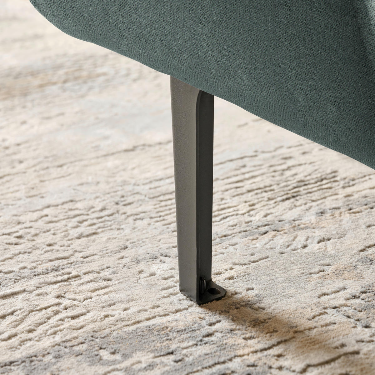 ECKSOFA in Chenille Waldgrün  - Waldgrün/Schwarz, Design, Textil/Metall (311/167cm) - Xora