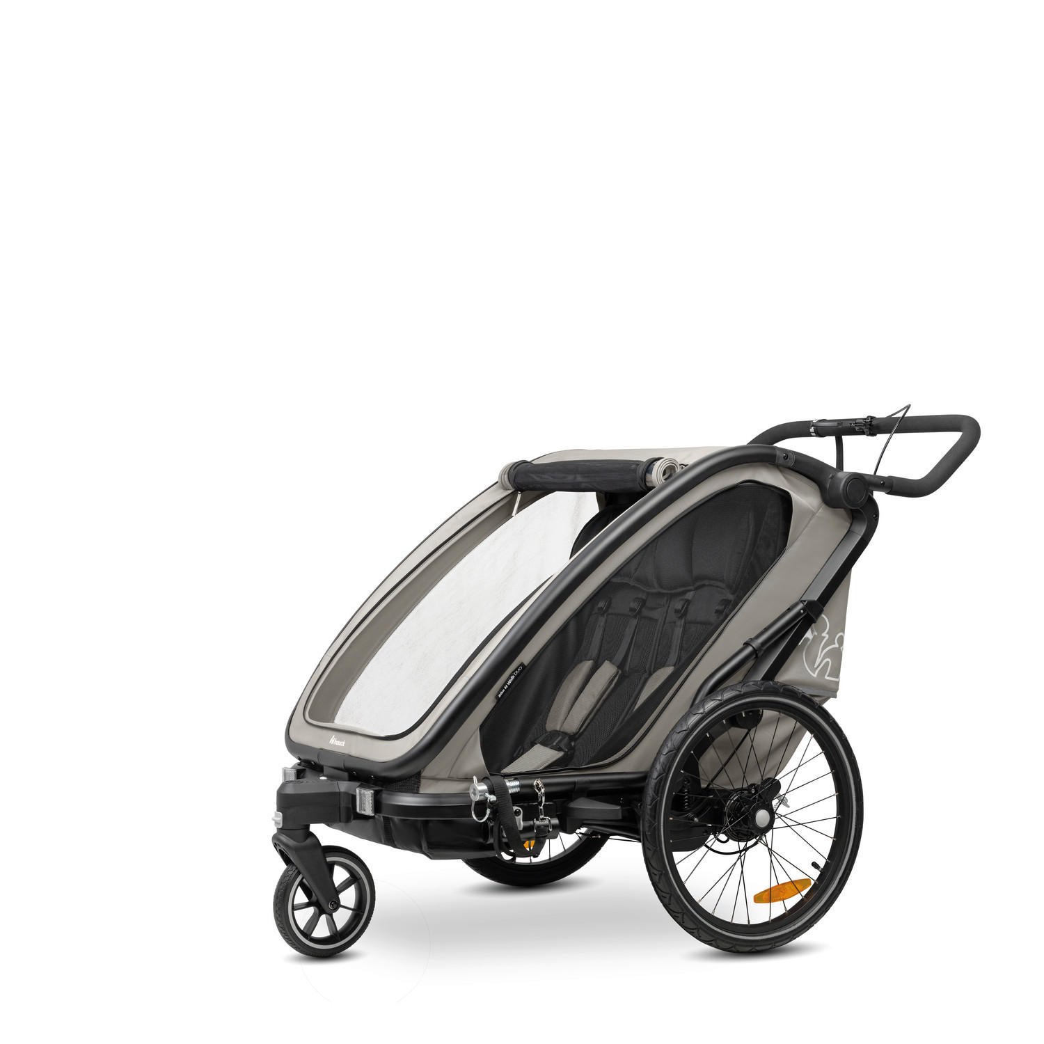 FAHRRADANHÄNGER   Bike N Walk Duo  - Hellgrau, Basics, Kunststoff/Textil (81/107/134cm) - Hauck
