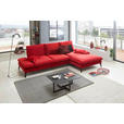 ECKSOFA Rot  - Rot/Schwarz, Design, Textil/Metall (338/176cm) - Voleo