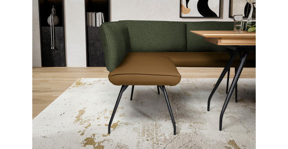 ECKBANK 225/165 cm  in Olivgrün  - Schwarz/Olivgrün, Design, Textil/Metall (225/165cm) - Moderano