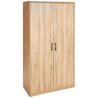 DREHTÜRENSCHRANK 106/194/54 cm,  in Eiche Artisan, 2-türig  - Schwarz/Eiche Artisan, Basics, Holzwerkstoff/Metall (106/194/54cm) - Xora