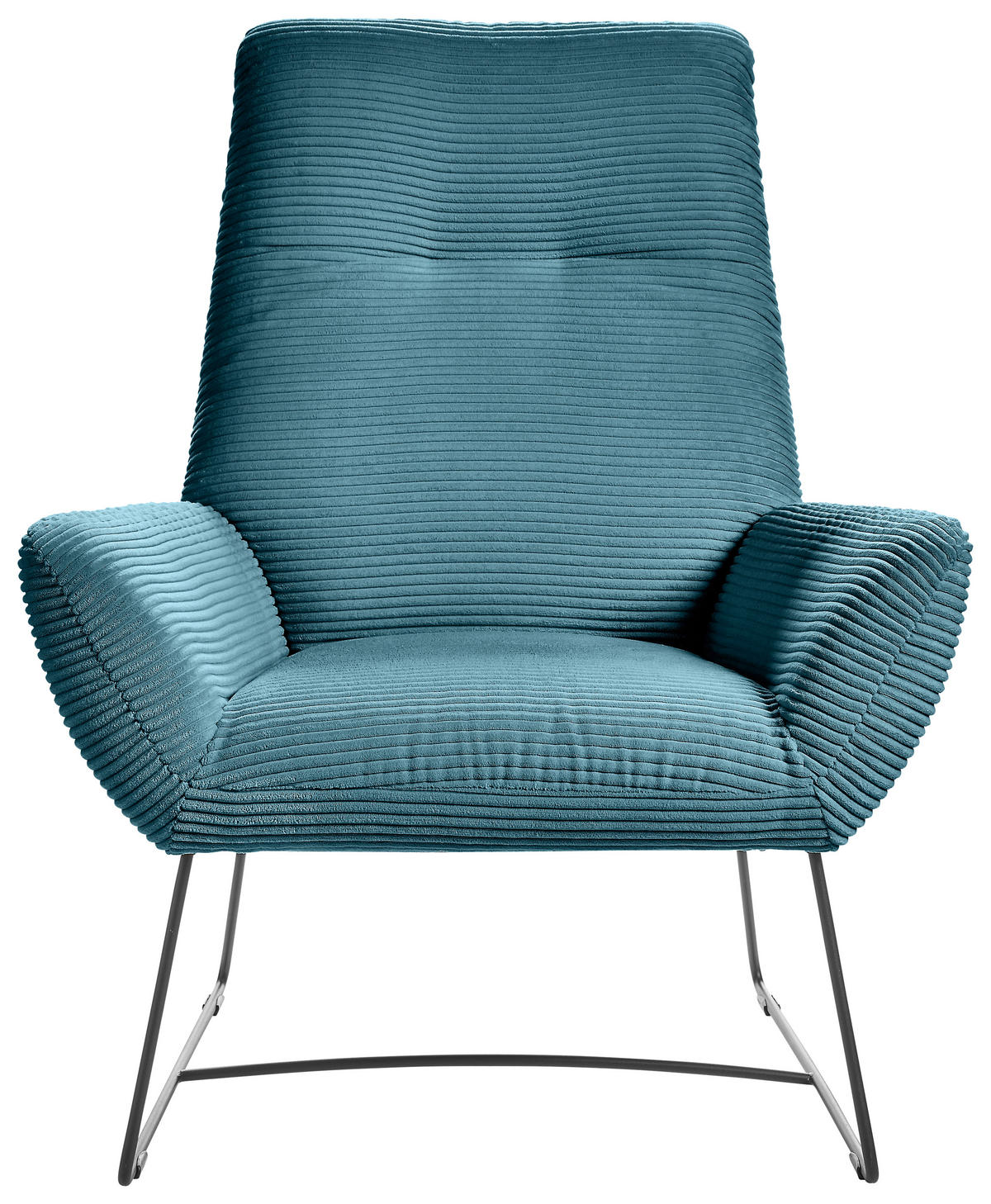 SESSEL Cord Petrol    - Petrol/Schwarz, Design, Textil/Metall (82/102/81cm) - Hom`in