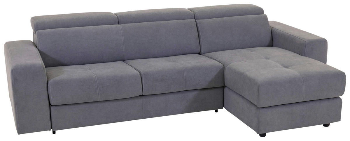 SAROKKANAPÉ textil szürke  - fekete/szürke, Modern, műanyag/textil (273/160cm) - Hom`in