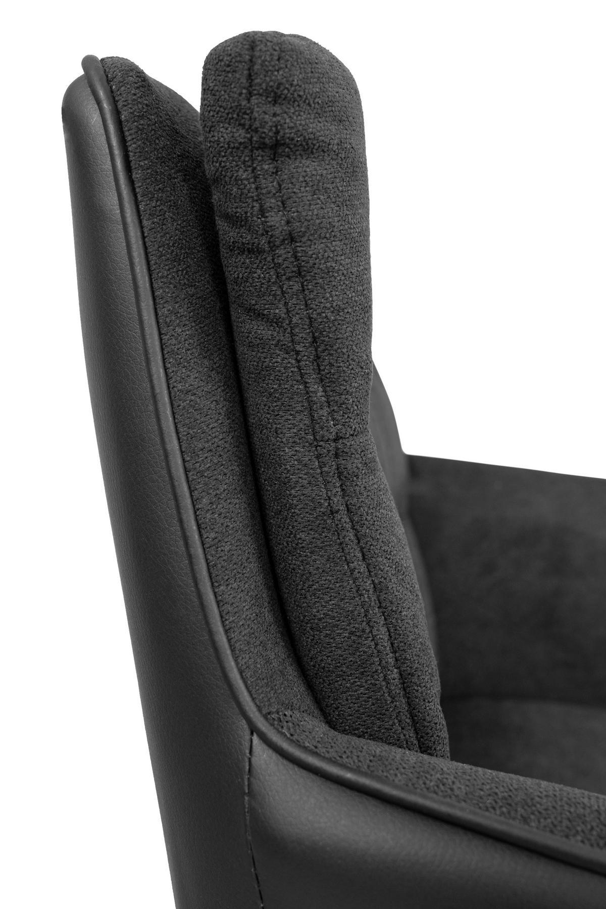ARMLEHNSTUHL  in Stahl Lederlook, Mikrofaser  - Anthrazit/Schwarz, KONVENTIONELL, Holzwerkstoff/Textil (59/88/63cm) - MID.YOU