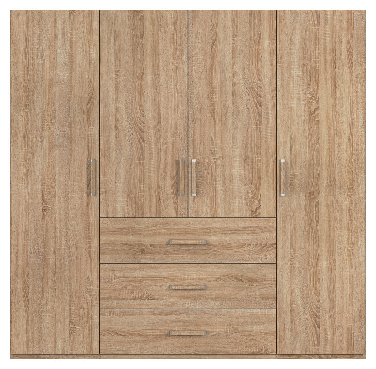 DREHTÜRENSCHRANK 201/197/60 cm 4-türig Sonoma Eiche  - Sonoma Eiche, Design, Holzwerkstoff/Kunststoff (201/197/60cm) - Novel