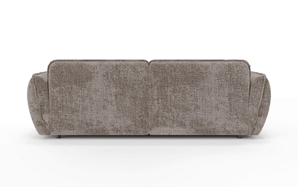 ECKSOFA Nelia Braun Chenille  - Schwarz/Braun, Design, Kunststoff/Textil (155/252cm) - P & B