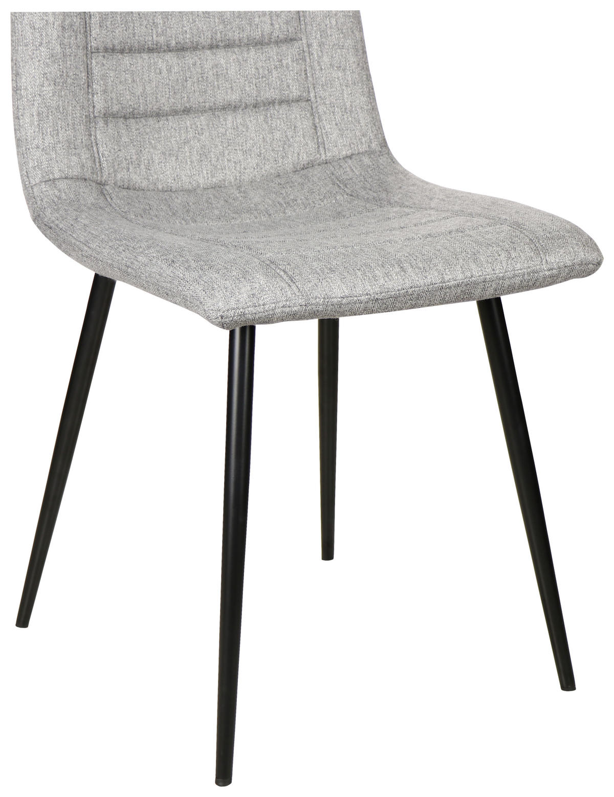 STUHL  in Eisen Webstoff Metall, Textil  - Hellgrau/Schwarz, Design, Textil/Metall (45/86/55cm)