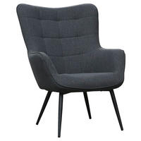 SESSEL Uta Webstoff Dunkelgrau    - Dunkelgrau/Schwarz, MODERN, Textil/Metall (72/97/80cm) - MID.YOU