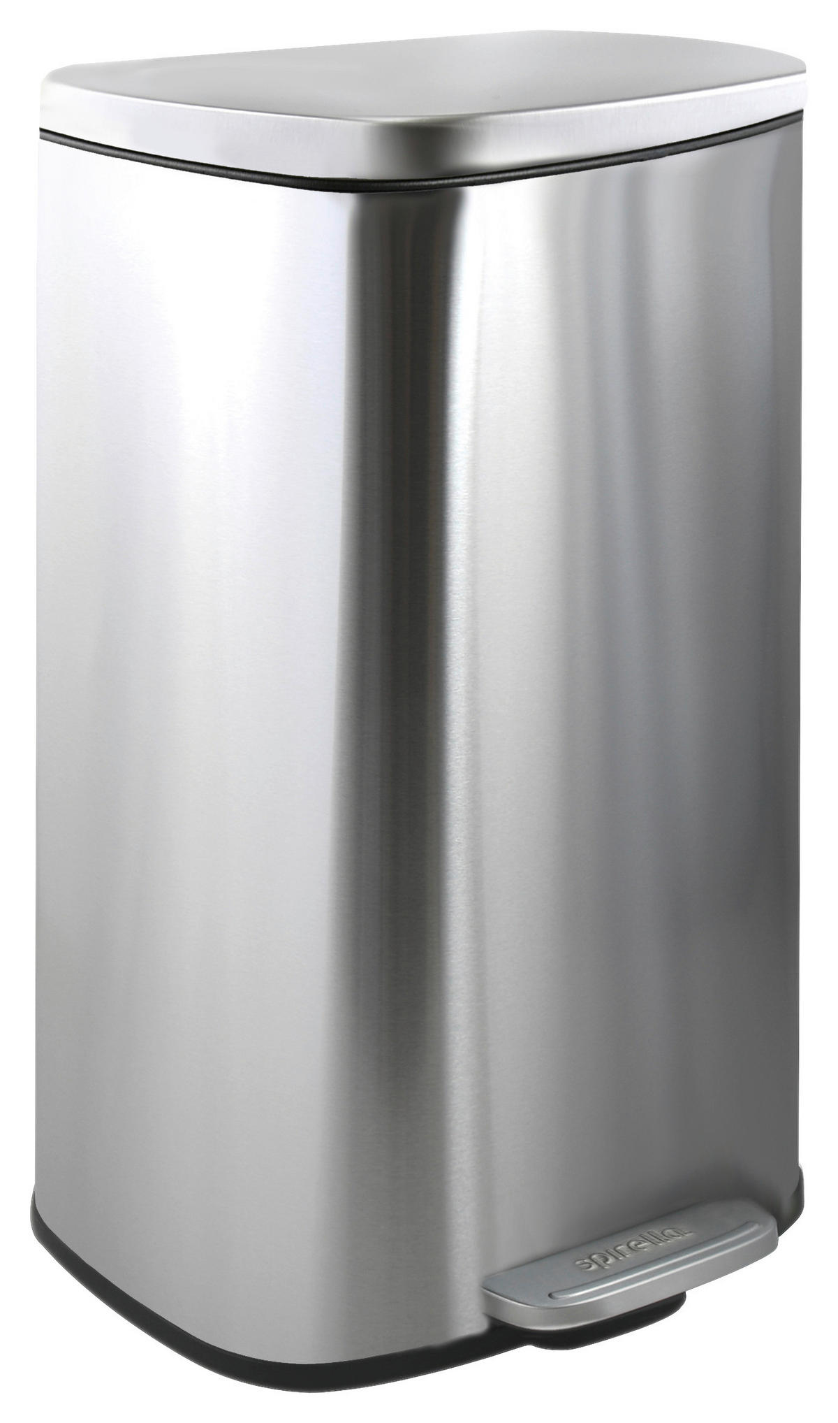 TRETEIMER 30 l  Metall  - Silberfarben/Schwarz, Basics, Kunststoff/Metall (34,3/23,5/62,9cm) - Spirella
