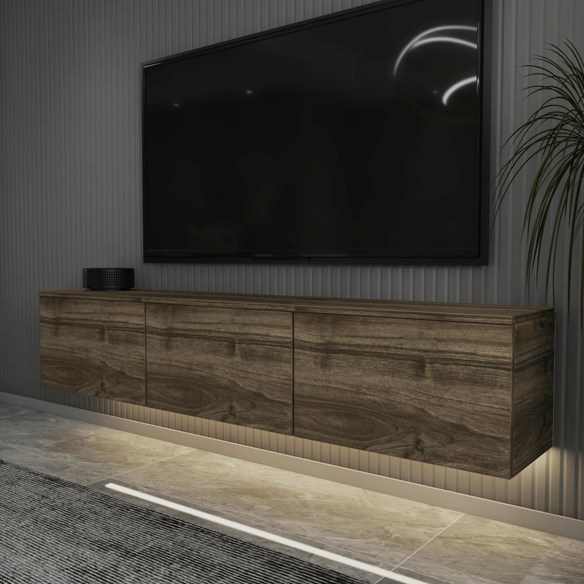 TV-BÄNK Neon TV-Möbel  i 160/35/32 cm  - valnötsfärgad/ekfärgad, Design, trämaterial (160/35/32cm) - Livetastic