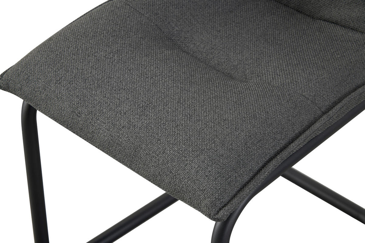 SCHWINGSTUHL-SET 2 Stück  in Webstoff  - Anthrazit/Schwarz, MODERN, Textil/Metall (46/89/57cm) - MID.YOU