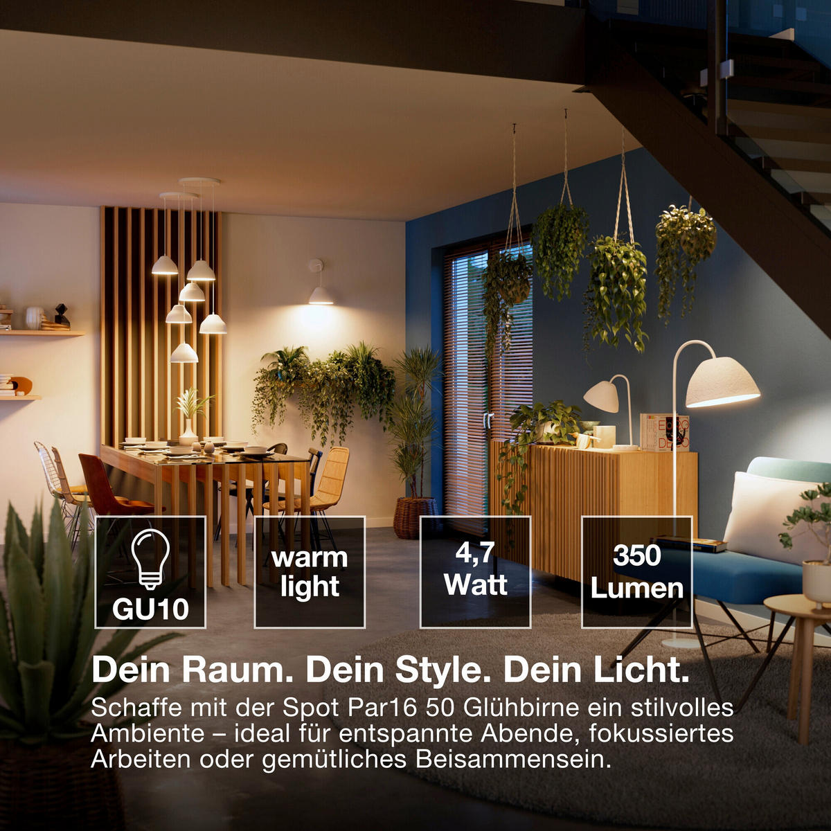 LED-LEUCHTMITTEL GU10 4,7 W 350 lm  - Silberfarben, Basics, Glas (5/5,4cm) - Osram