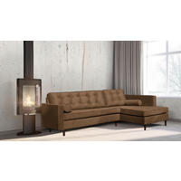 ECKSOFA VANCOUVER Braun Mikrofaser Zierkissen, Rückenkissen  - Braun, Design, Holz/Textil (240/169cm) - P & B