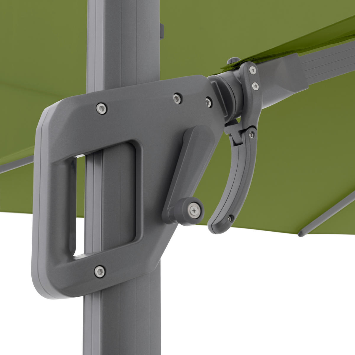 AMPELSCHIRM 300x300 cm  - Anthrazit/Grün, Design, Textil/Metall (300/300cm) - Amatio