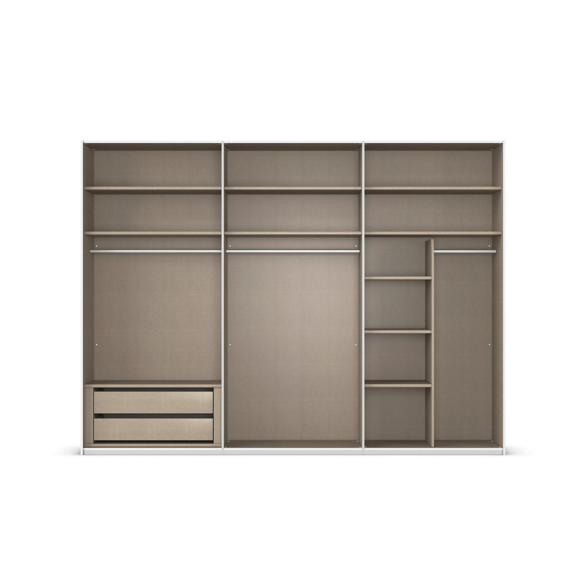 SCHWEBETÜRENSCHRANK in Grau  - Schwarz/Grau, Konventionell, Holzwerkstoff/Metall (301/223/68cm) - Novel
